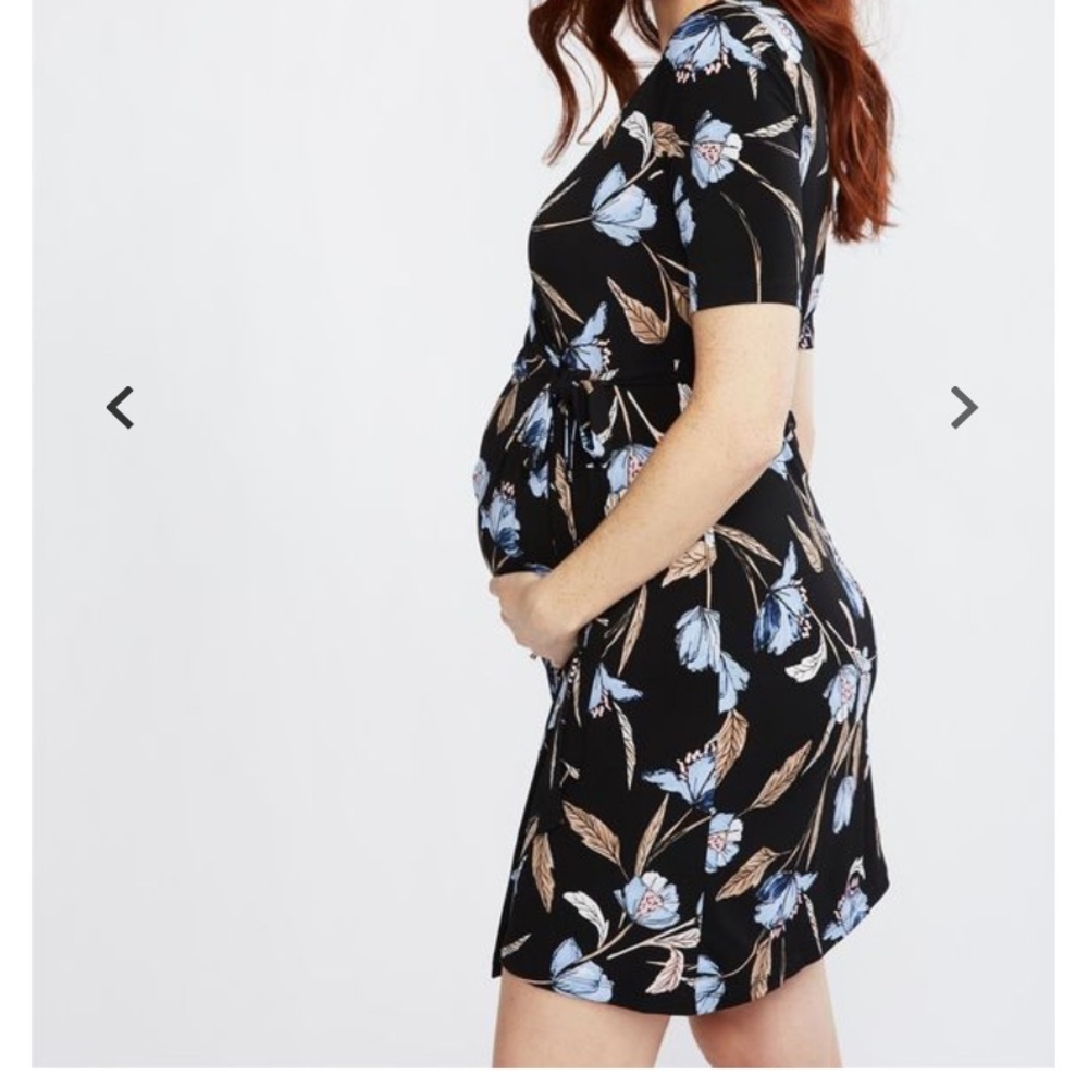 Waist tie maternity dress